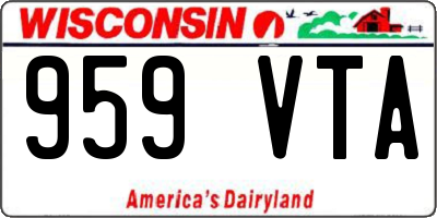 WI license plate 959VTA