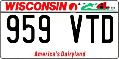 WI license plate 959VTD