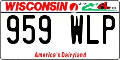 WI license plate 959WLP