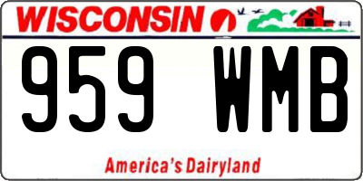 WI license plate 959WMB