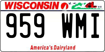 WI license plate 959WMI