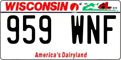 WI license plate 959WNF