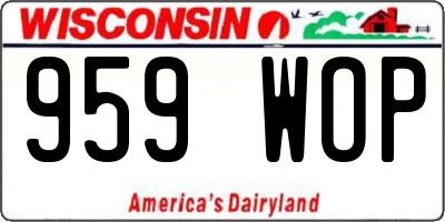 WI license plate 959WOP