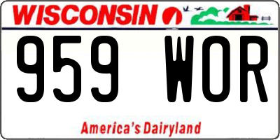 WI license plate 959WOR