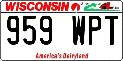 WI license plate 959WPT