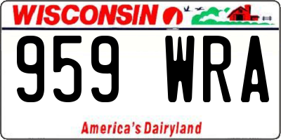WI license plate 959WRA
