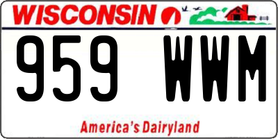 WI license plate 959WWM