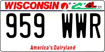 WI license plate 959WWR