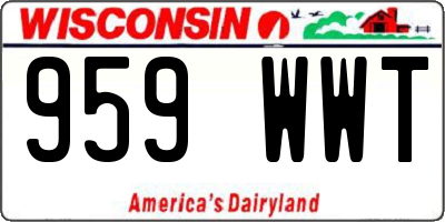 WI license plate 959WWT
