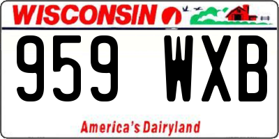 WI license plate 959WXB