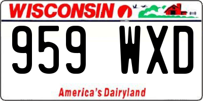 WI license plate 959WXD