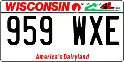 WI license plate 959WXE