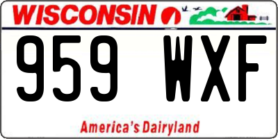 WI license plate 959WXF