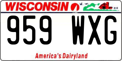 WI license plate 959WXG