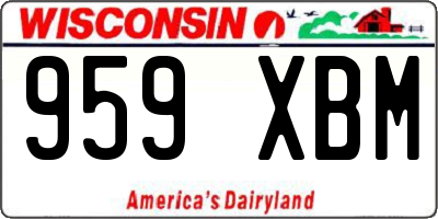 WI license plate 959XBM