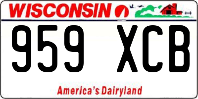 WI license plate 959XCB