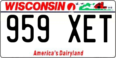 WI license plate 959XET
