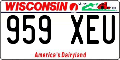 WI license plate 959XEU