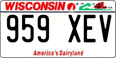 WI license plate 959XEV