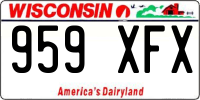 WI license plate 959XFX