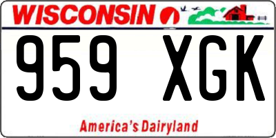 WI license plate 959XGK