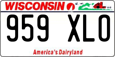 WI license plate 959XLO
