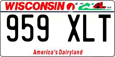 WI license plate 959XLT