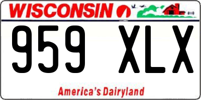 WI license plate 959XLX