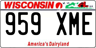 WI license plate 959XME