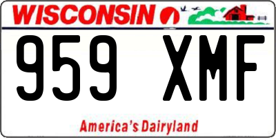 WI license plate 959XMF