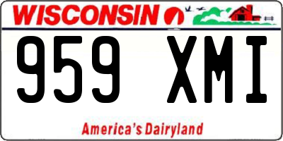 WI license plate 959XMI