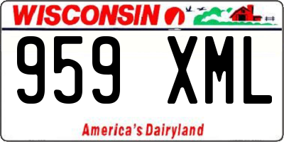 WI license plate 959XML