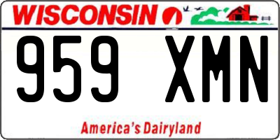 WI license plate 959XMN