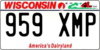 WI license plate 959XMP