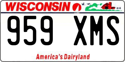 WI license plate 959XMS