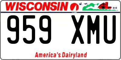 WI license plate 959XMU