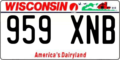 WI license plate 959XNB