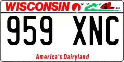 WI license plate 959XNC