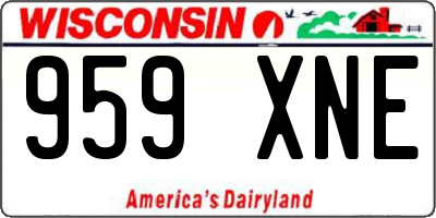 WI license plate 959XNE