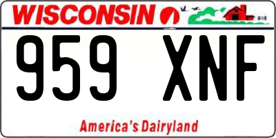 WI license plate 959XNF