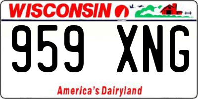 WI license plate 959XNG