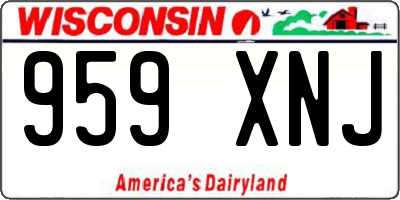 WI license plate 959XNJ