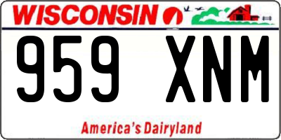WI license plate 959XNM