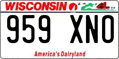 WI license plate 959XNO
