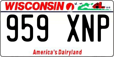 WI license plate 959XNP
