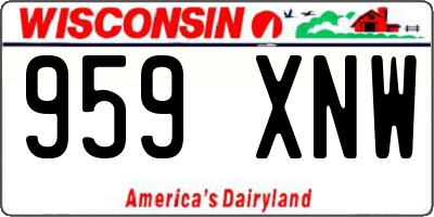 WI license plate 959XNW