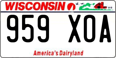 WI license plate 959XOA