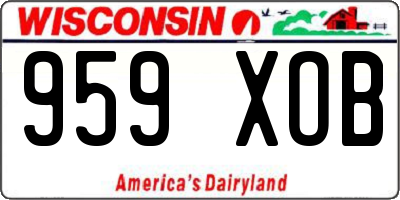 WI license plate 959XOB