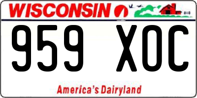 WI license plate 959XOC