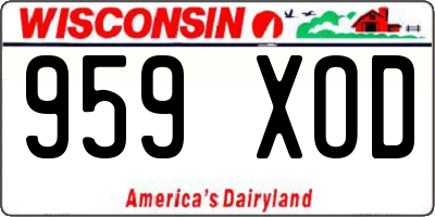 WI license plate 959XOD